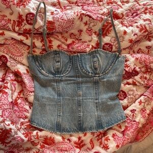 Weworewhat Denim Corset Top